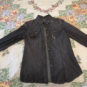 Double D Ranch Charcoal Embroidered Shirt